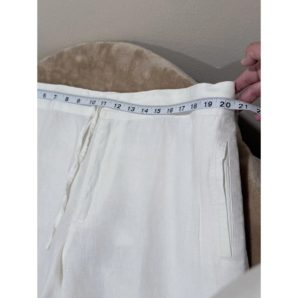 Onia White Linen Drawstring Chinos